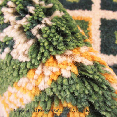 ペルシャ絨毯 手織りギャッベシラーズ産毛100％ 40×40cm商品番号83396 