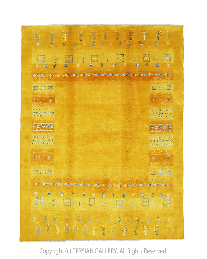 ペルシャ絨毯 シラーズ産手織りギャッベ毛100％ 283×203㎝商品番号 