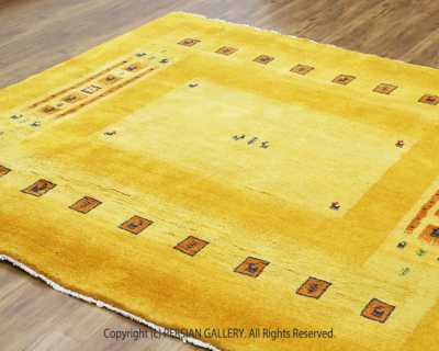 ペルシャ絨毯 手織りのギャッベ2帖サイズ毛100％ 200×190cm商品番号 
