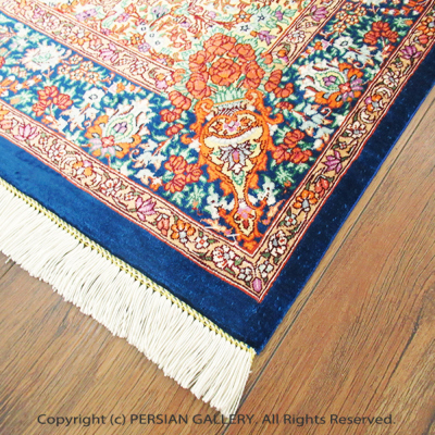 ペルシャ絨毯 クム産サマディ工房絹100% 117×81cm商品番号 66760 