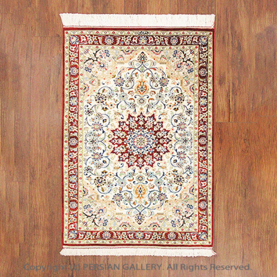 おすすめネット ペルシャ絨毯　高品質　クム産　1289 ラグ