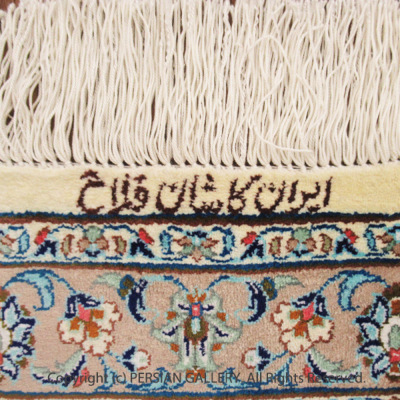 ペルシャ絨毯 カシャン産ファッラー工房絹100% 92x58cm商品番号76462 