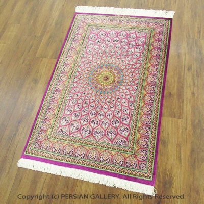 特別セール 最高級 証明書付 ペルシャ絨毯 Qom クム産 手織り 天然絹