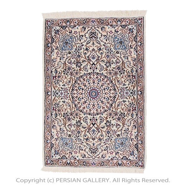 ペルシャ絨毯 ナイン産毛＆絹 88×63cm商品番号 78955