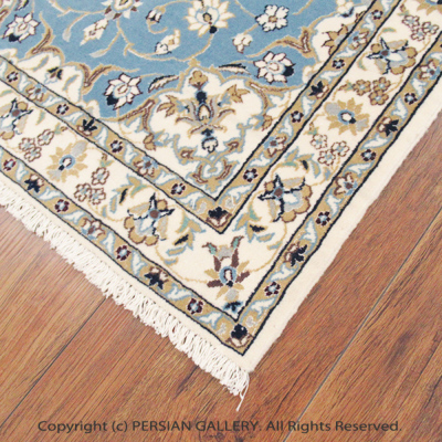 ペルシャ絨毯 ナイン産(6La)ハビビアン毛＆絹 96×66cm商品番号 79580 