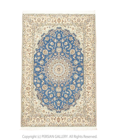 ペルシャ絨毯ナイン産（シシラ） ハビビアン工房毛＆絹 203×134cm商品 